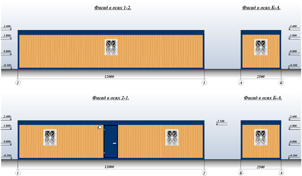 Блок-контейнер типа «бытовка» 12х2,5х3м
